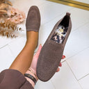 LA STRADA INSTAPPER 2111884-9020 - DK BROWN/BRONZE KNITTED