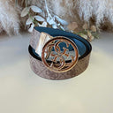 GUESS REVERSIBLE BELT BW9166P4235 - LOB BLUE/LATTE LOGO