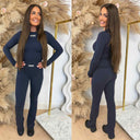 UNIQUE THE LABEL NENA LONGSLEEVE TOP DEEP DARK NAVY