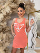 GUESS BEACH LOGO TANKTOP DRESS E3GP03JA914 - ORANGE
