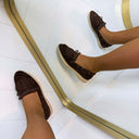 ANNE FRINGE SLIPPER AQ212 - BROWN