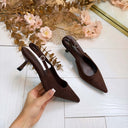 *LAATSTE MAAT 37* SMALL CLASSY HEEL LS-5476A** - BROWN