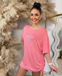 GUESS BEACH TRIANGLE OVERSIZED TEE E4GI00K68D2 - FK0H CORAL
