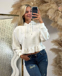 GUESS GRETA STUDS HOODIE SWEATER V7RQ04K8322 - G027 WHITE