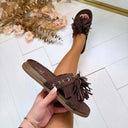 BASIC FRINGE SLIPPER OM6622 - BRAUN