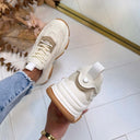 STEVE MADDEN POSSESSION-E SNEAKER 0033 - WHITE/GUM