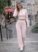 RD SIGNATURE BIBI LONG KNITWEAR CROPT TOP - PINK