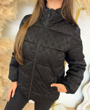 GUESS PEONY SATIN PUFFER JACKET V6BL06W4302 - BLACK