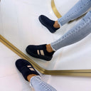 STRIPE PLATEAU SNEAKER 9156 - NAVY
