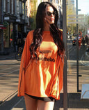UNIQUE THE LABEL AMA LONGSLEEVE TEE - ORANGE/BLACK
