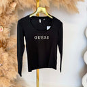 GUESS NEW CARRIE LONGSLEEVE TOP **O5RI00KBBU1** - BLACK