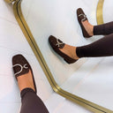 ANNE FRINGE SLIPPER AQ212 - BROWN
