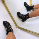 BOTTE ZIP TRIPLE DOUBLE 12618-A210 - NOIR/OR