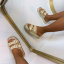 *SALE* STICH PLATEAU SLIPPER 2269 - GOLD
