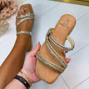 DOUBLE STRAPE SPARKLE SLIPPER 22-81