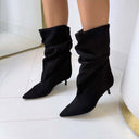 FEINER WILDLEDERSTIEFEL MIT ABSATZ DES8032 - KHAKI/SUE