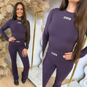 UNIQUE THE LABEL NENA LONGSLEEVE TOP DEEP BERRY