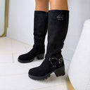 BOTTES À TALON DÉTAILLÉES DES809 - NOIR/DAIM