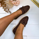 ANNE FRINGE SLIPPER AQ212 - BROWN