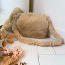 FLAP FAKE FUR BAG H3258 - APRICOT