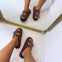 GEKLEURDE STEENTJES SLIPPER LS393 - BROWN