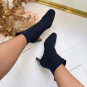 LA STRADA SOCK HAK LAARSJE 2151725-4560 - NAVY BLUE KNITTED + STONES