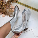 *AKTION* COWBOY STIEFEL SHORT DEN928 - SILVER