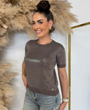 GUESS JUNIPER SEQUIN T-SHIRT W5YR21Z3E70 - A11Q TAUPE