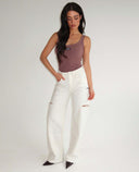 UNIQUE THE LABEL JUNE WIDE LEG JEANS - OFF WHITE