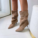 FEINER WILDLEDERSTIEFEL MIT ABSATZ DES8032 - KHAKI/SUE
