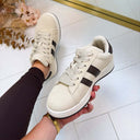 STRIPE SNEAKER 2001 - BEIGE/BROWN