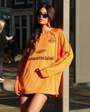 UNIQUE THE LABEL AMA LONGSLEEVE TEE - ORANGE/BLACK