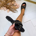 *SALE* STUDS SPARK SLIPPER 9838 - BLACK