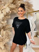 GUESS BEACH TRIANGLE OVERSIZED TEE E4GI00K68D2 - JBLK
