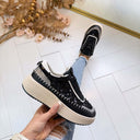 PAILLETTEN SNEAKER 8-522 - BLACK
