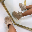 FLUFFY BOOT 9077 - KHAKI