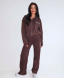 UNIQUE THE LABEL IMANI WIDE LEG JOGGER CACAO