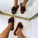 BASIC FRINGE SLIPPER OM6622 - BRAUN