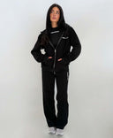 UNIQUE THE LABEL IMANI WIDE LEG JOGGER TIEFSCHWARZ