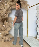GUESS JUNIPER SEQUIN T-SHIRT W5YR21Z3E70 - A11Q TAUPE