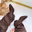 BOTTE COWBOY MI-MOLLETTE T-317 - BRUN