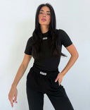 UNIQUE THE LABEL NENA SHORT SLEEVE TOP SCHWARZ