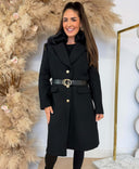 GUESS NEW PATRICE BELTED COAT W6BL40W4092 - JBLK BLACK