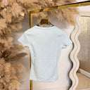 GUESS TEE PLUMES TRIANGLE MANCHES COURTES W6GI11K3026 - A719 BLEU CLAIR