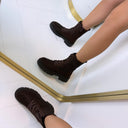 GLAMOUR BOOT A-1000V** - BROWN/LEOPARD