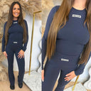 UNIQUE THE LABEL NENA LONGSLEEVE TOP DEEP DARK NAVY