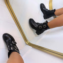TRIPLE DOUBLE ZIP BOOT 12618-A210 - BLACK/SILVER