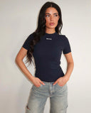 UNIQUE THE LABEL JILL KURZARM-TOP - TIEF DUNKELBLAU