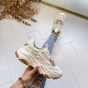 STEVE MADDEN POSSESSION-E SNEAKER 0033 - WHITE/GUM