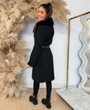 GUESS NEW PATRICE BELTED COAT W6BL40W4092 - JBLK BLACK